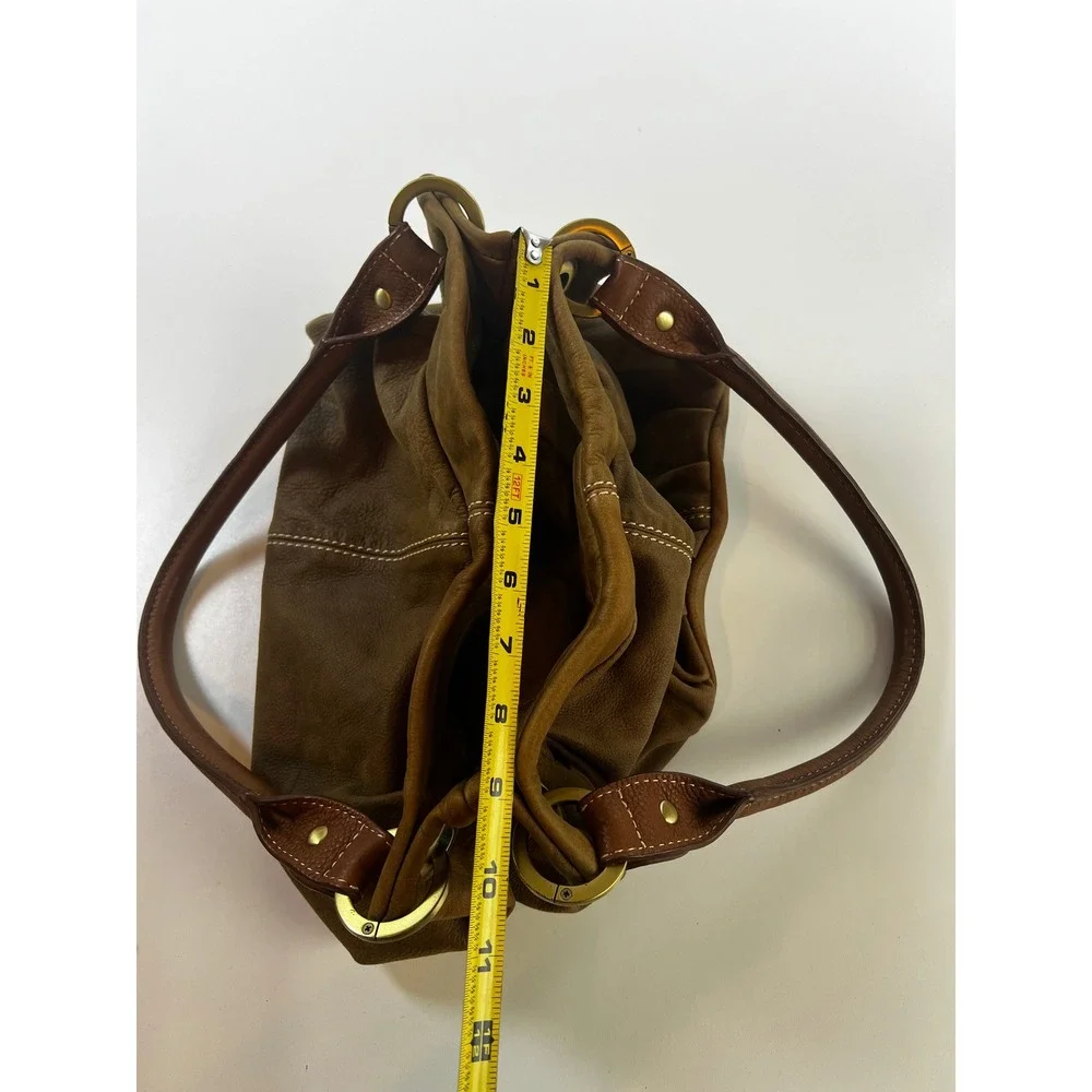 Coldwater Creek Brown‎ Leather Bucket Bag Shoulder Bag Everyday Purse